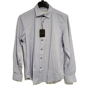 Bugatchi Shirt Men’s FF9169K60 Diamond Check Cotton Long Sleeve in Lilac - M